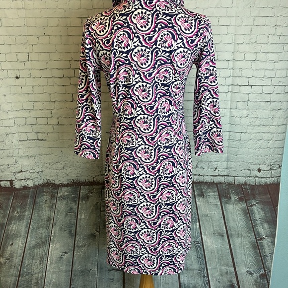 J. McLaughlin Agnetta Geoprint Catalina Dress Sz M Resortwear Preppy Old Money - Picture 7 of 13